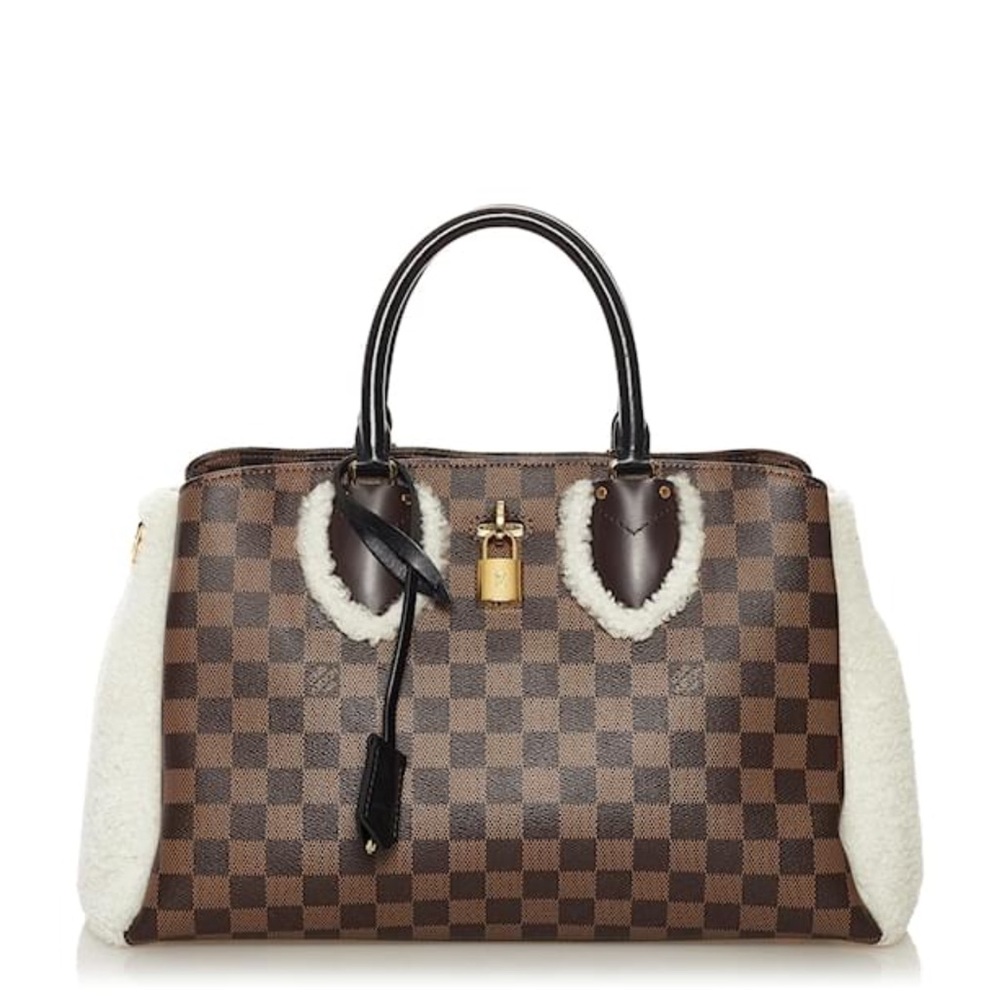 NEW!!! RARE!!! LOUIS VUITTON Damier Ebene Shearling Normandy LV Authenticated